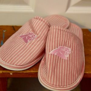 Pink Carolina Panthers slippers